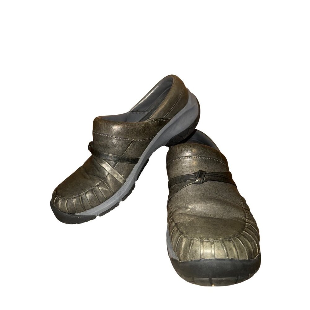 Merrell Encore Green Leather Casual Comfort Slip‎ On Clogs Size 8